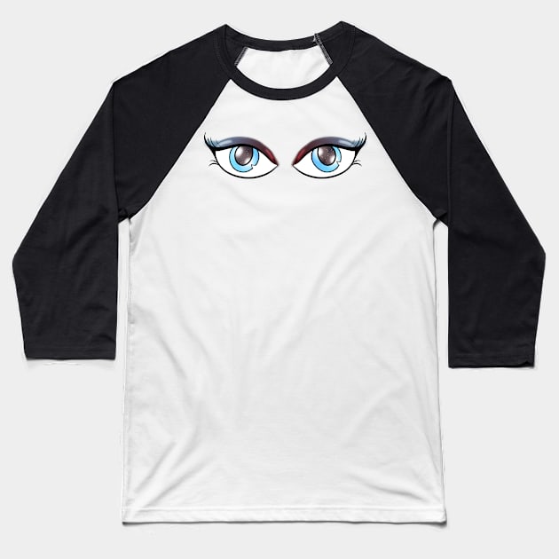 Seductive Eyes  - Face Mask Baseball T-Shirt by PorinArt